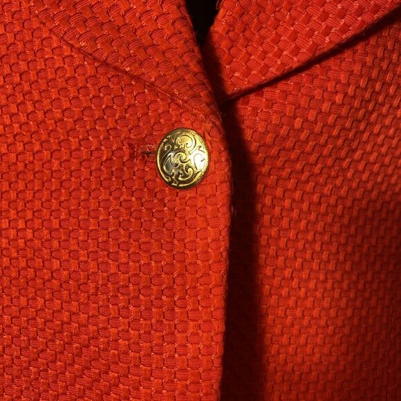 Bob Mackie Studio‎ Women's Jacket Size 14 Red 1 Button Blazer - Picture 4 of 5